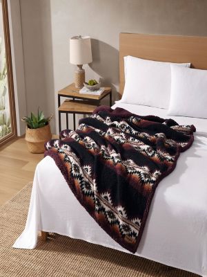 Wrangler Homestead Printed Sherpa Throw