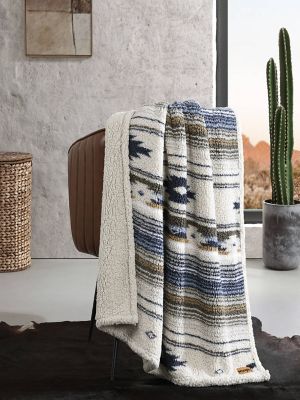 Wrangler Western Plush Sherpa Printed Throw