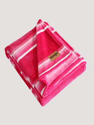 Wrangler Western Plush Printed Throw:Pink:One Size alternative view