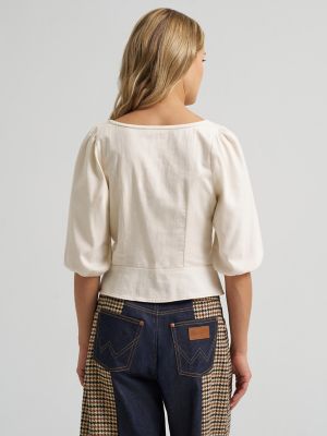 Women's Puff Sleeve Corset Top