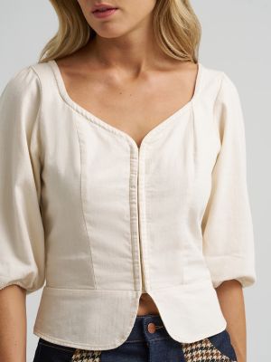 Women's Puff Sleeve Corset Top