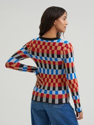 Women's Check Knit Crew