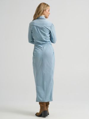 Women&rsquo;s Cinched Waist Maxi Dress in Durham Indigo