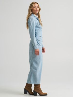 Women&rsquo;s Cinched Waist Maxi Dress in Durham Indigo