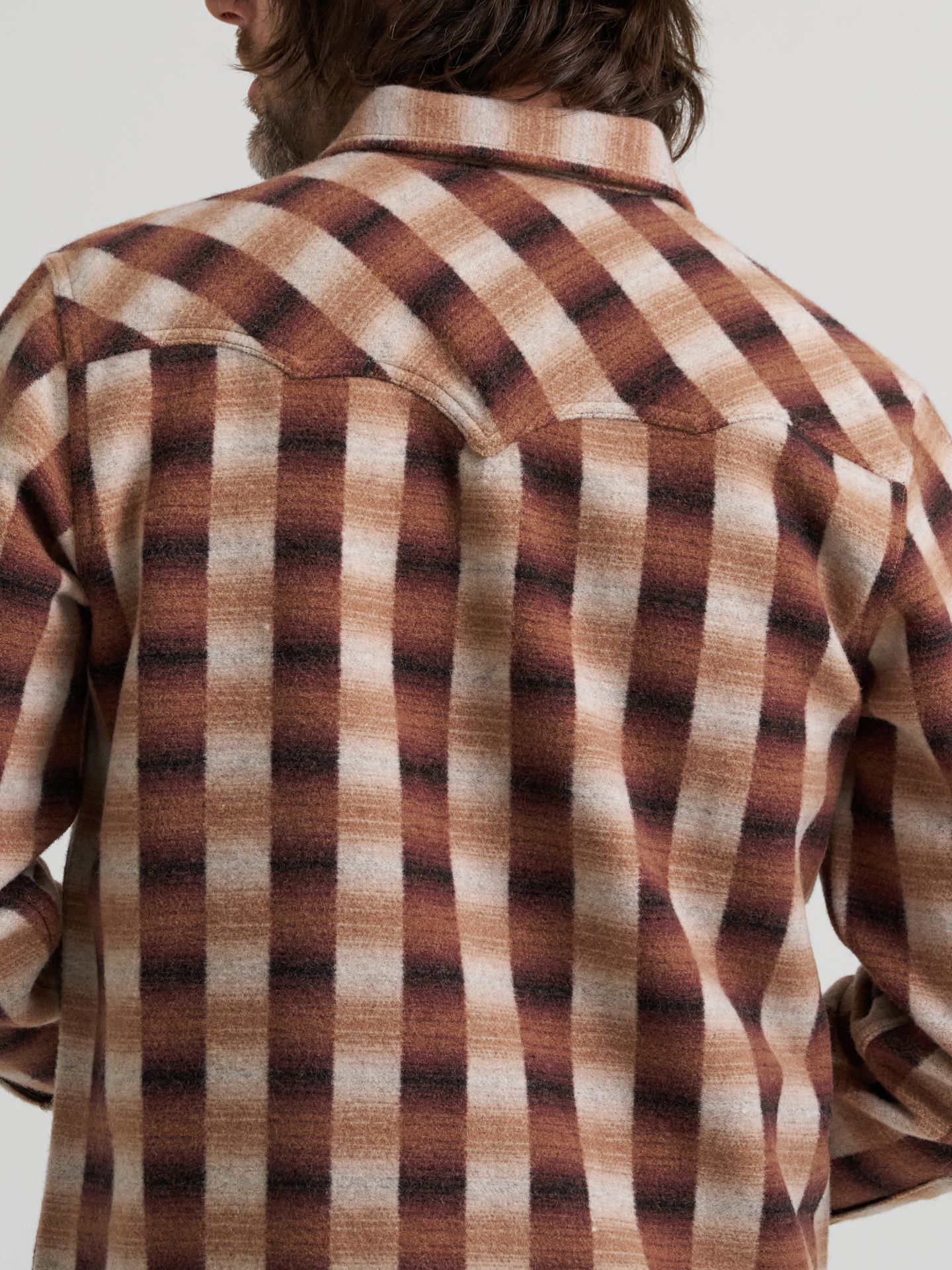 Мужская рубашка Wrangler Western Plaid Wool, цвет: Ombre — фото 7