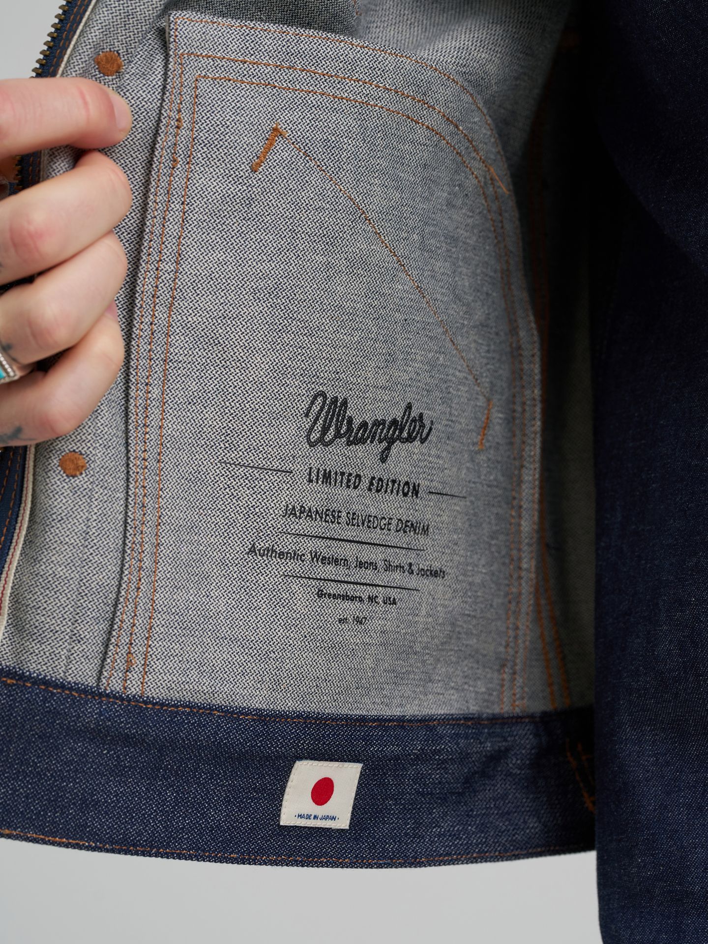 Мужская куртка Wrangler Raw Selvedge Blue Bell, цвет: Индиго — фото 9