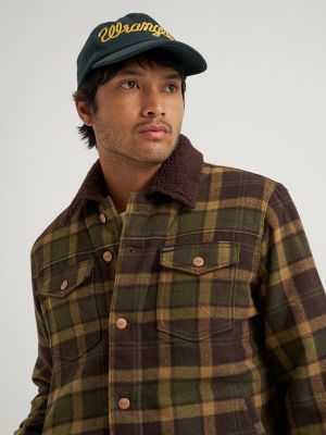 Men's Sherpa Lined Range Corduroy Jacket in Olive