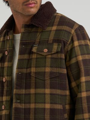 Men's Sherpa Lined Range Corduroy Jacket in Olive