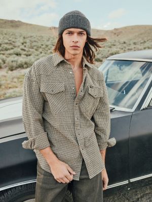 Men&rsquo;s Western Flannel Oversized Shirt