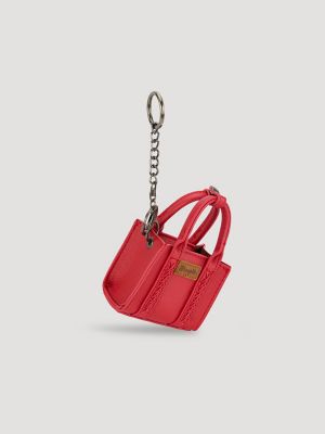Mini Tote Key Chain in Red