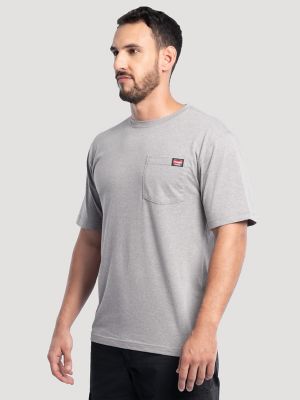 Men's Workwear Heather Pocket T-Shirt in Overcast Grey alternative view 2