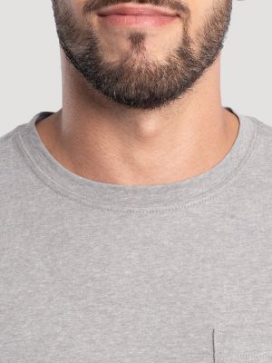 Men's Workwear Heather Pocket T-Shirt in Overcast Grey alternative view 4