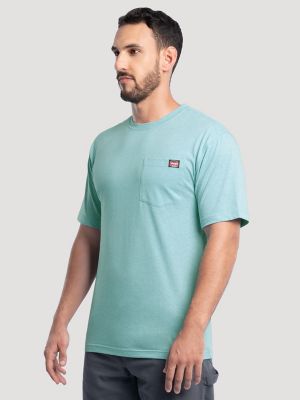 Men's Workwear Heather Pocket T-Shirt in Porcelain Blue alternative view 2