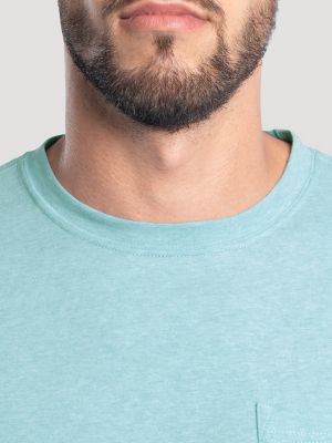 Men's Workwear Heather Pocket T-Shirt in Porcelain Blue alternative view 4
