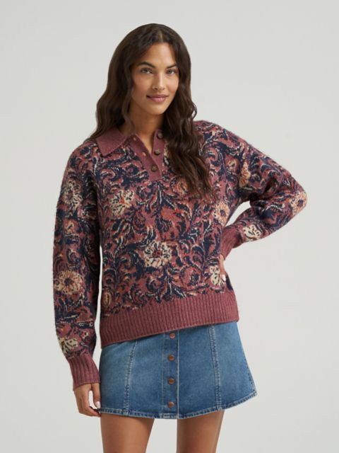 Женские свитеры Wrangler Women's Ranch Polo Sweater