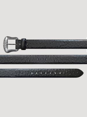 Men's Ostrich Print Leather Belt