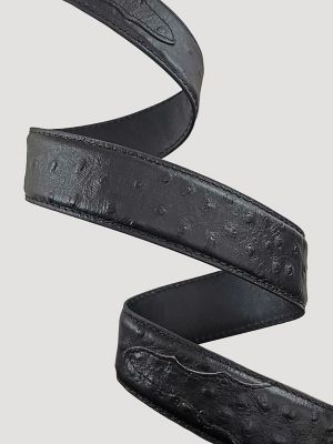 Men's Ostrich Print Leather Belt