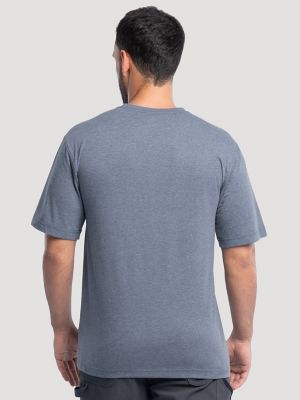 Men's Workwear Heather Pocket T-Shirt in Sea Blue alternative view 3