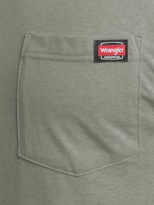 Men's Workwear Heather Pocket T-Shirt in Moss alternative view 5