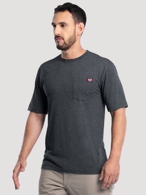 Men's Workwear Heather Pocket T-Shirt in Black alternative view 2