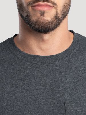 Men's Workwear Heather Pocket T-Shirt in Black alternative view 4