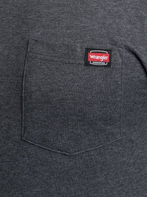 Men's Workwear Heather Pocket T-Shirt in Black alternative view 5
