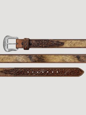 Men's Hair on Hide Embossed Belt