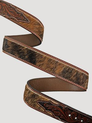 Men's Hair on Hide Embossed Belt