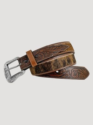Men's Hair on Hide Embossed Belt | Men's ACCESSORIES | Wrangler®