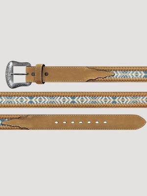 Men's Southwest Canvas Inlay Leather Belt