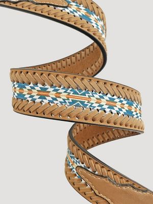 Men's Southwest Canvas Inlay Leather Belt