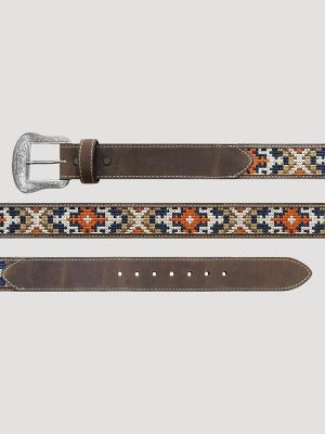 Men's Embroidery Inlay Leather Belt