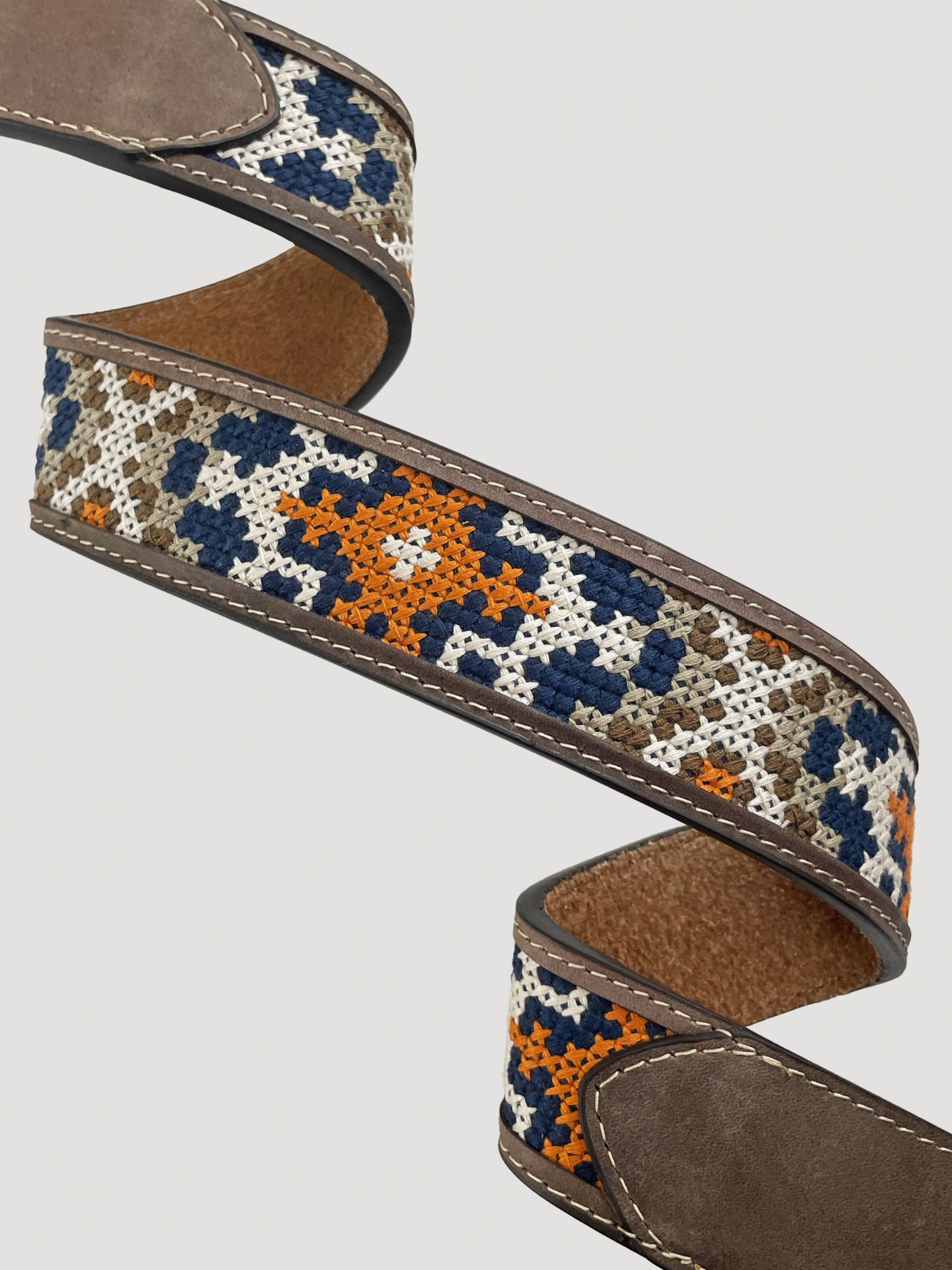 Мужской ремень Wrangler Embroidery Inlay Leather, цвет: Коричневый — фото 3
