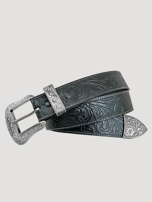 Men's 3 Piece Western Buckle Leather Belt