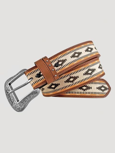 Женский ремень Wrangler Southwest Canvas Inlay Leather, цвет: Рыжевато-коричневый