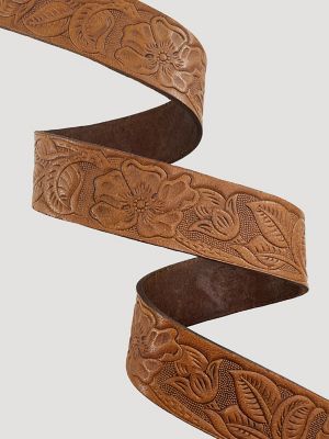 Women's Floral Embossed Leather Belt