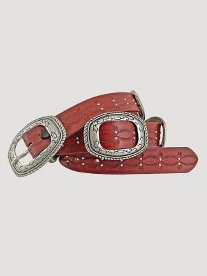 Women's Embossed Slider Conchos Belt