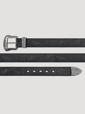 Women's 3 Piece Buckle Embossed Leather Belt