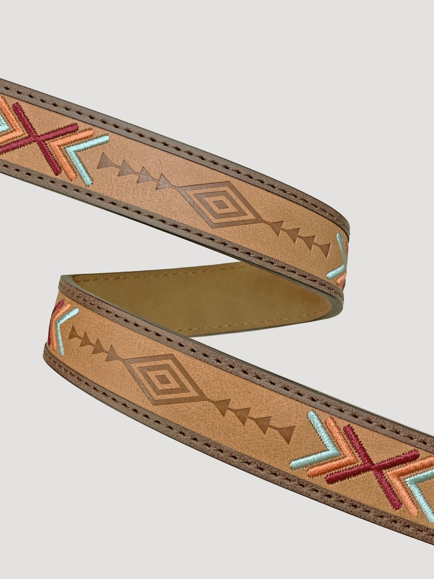 Ремень Wrangler Southwest Embossed Leather для мальчиков, цвет: Рыжевато-коричневый — фото 3