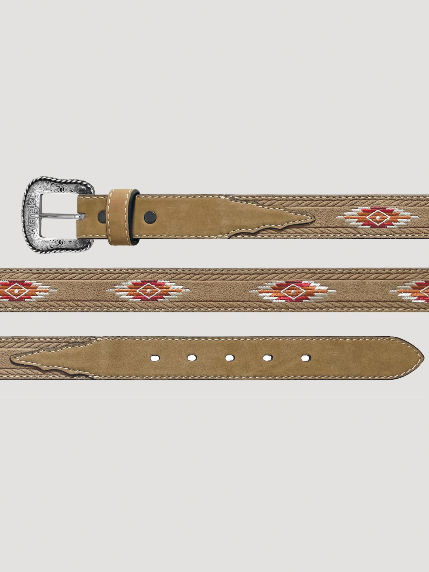 Ремень Wrangler Rope Embossed Leather Belt для мальчиков, цвет: Рыжевато-коричневый — фото 2