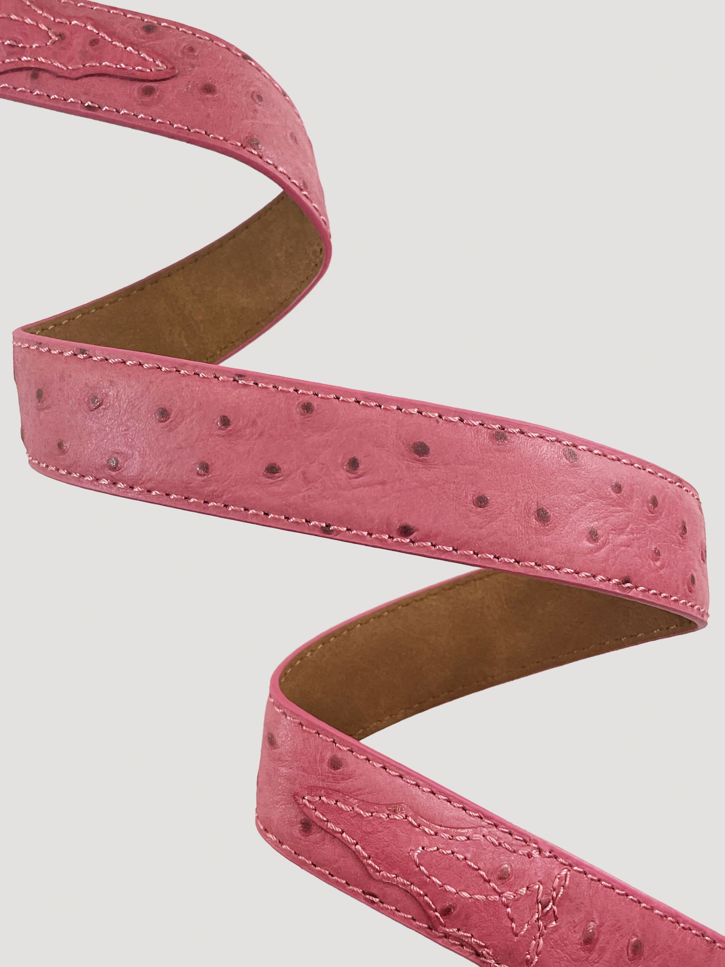 Ремень Wrangler Ostrich Print Leather Belt для девочек, цвет: Розовый — фото 3