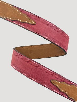 Girl's Distressed Leather Heart Buckle Belt