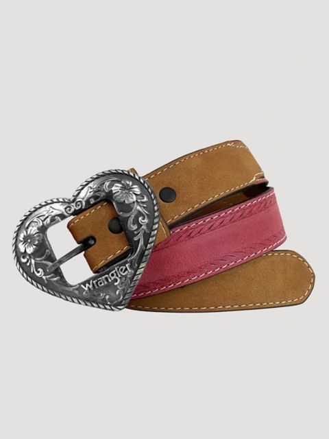 Детские ремни Wrangler Girl's Distressed Leather Heart Buckle Belt