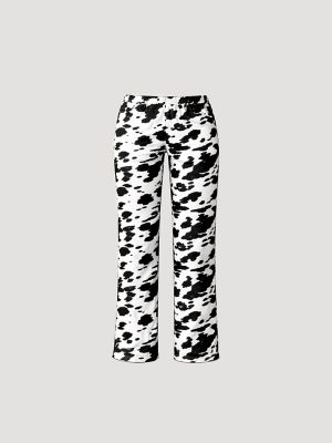 Women's Short Sleeve Pajama Set in Black/White