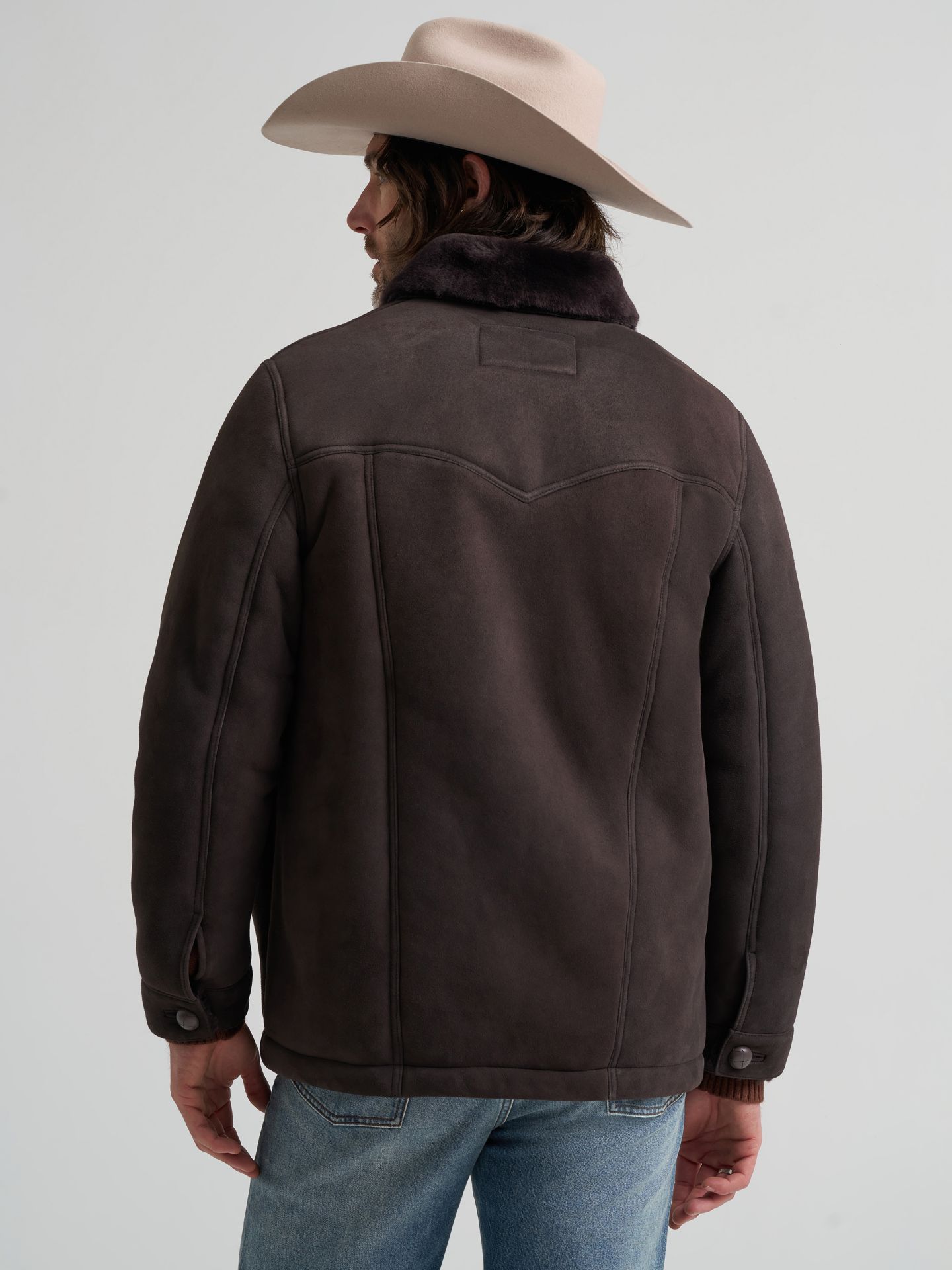 Мужская куртка Wrangler Blue Bell Suede Shearling Range, цвет: Шоколадный — фото 6