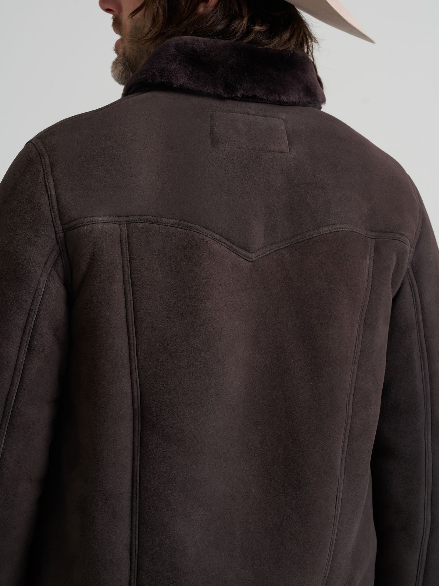 Мужская куртка Wrangler Blue Bell Suede Shearling Range, цвет: Шоколадный — фото 8