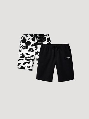 Men's Sleep Shorts (2-Pack) in Black/White
