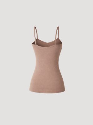 Women's Cami And Shorts Pajama Set in White/Brown