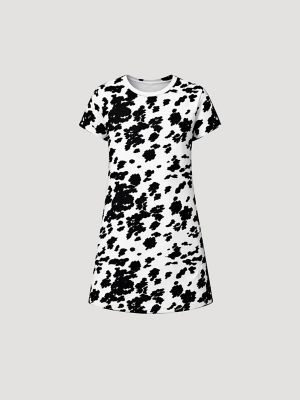Women's Sleep Dress in Black/White