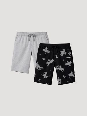 Men's Sleep Shorts (2-Pack) in Black/Grey